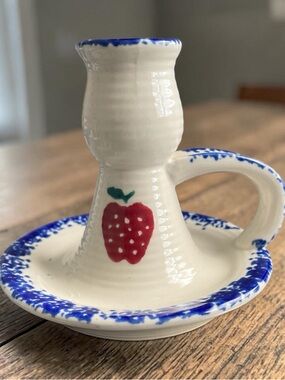Vintage Sponge Ware Finger Loop Candle Holder